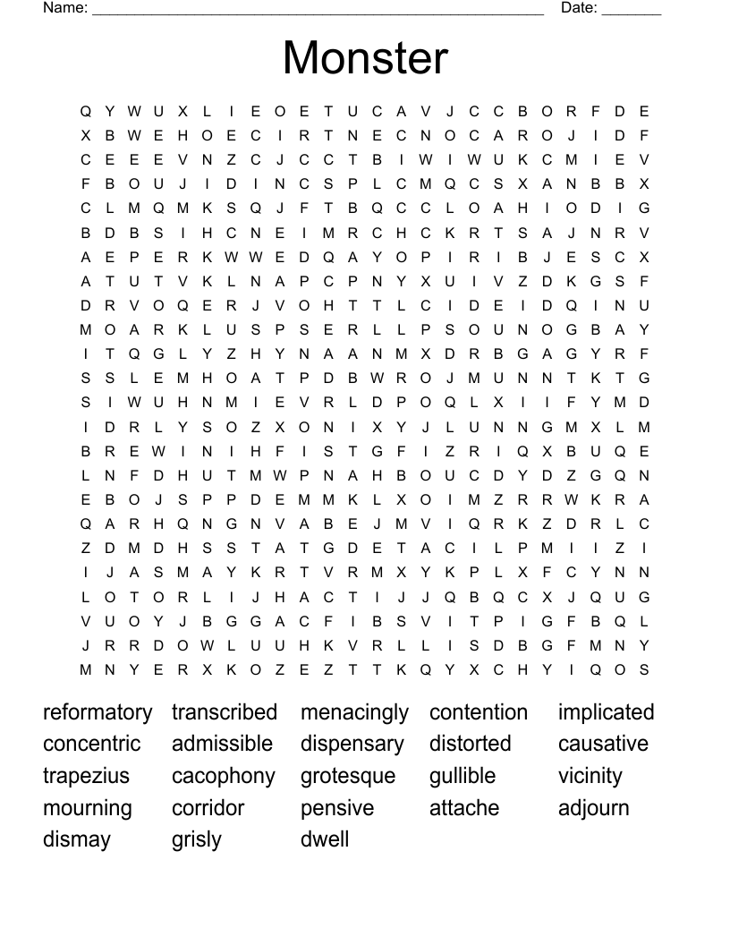 Monster Word Search