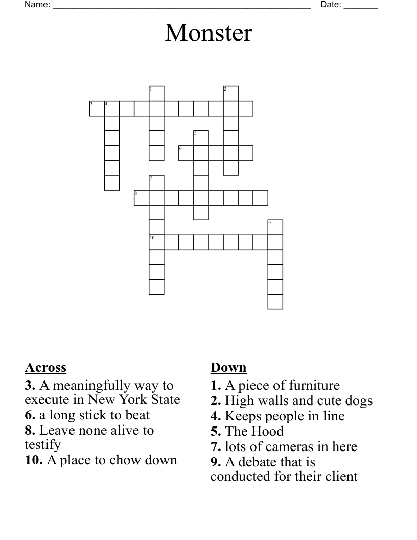 Monster Crossword