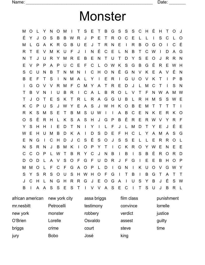 Monster Word Search
