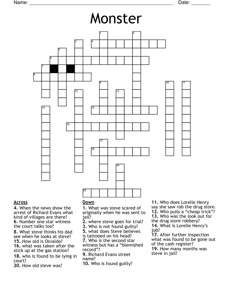 Monster Crossword