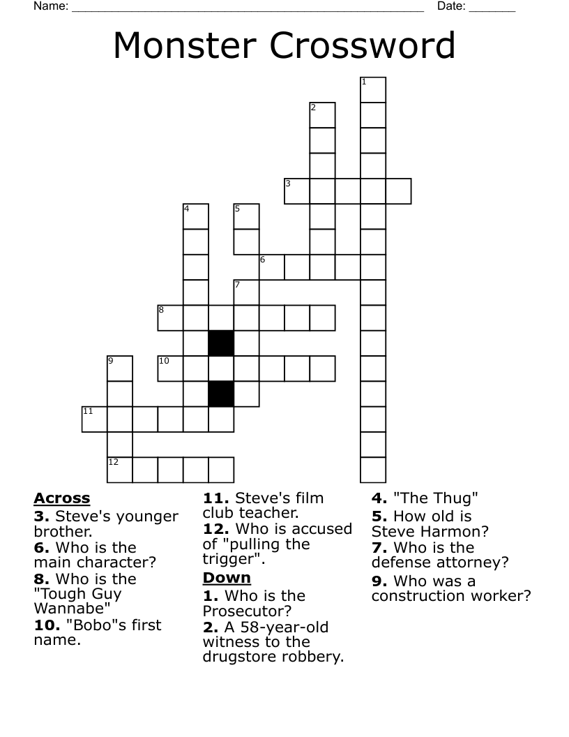 Monster Crossword
