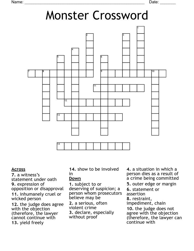 Monster Crossword 
