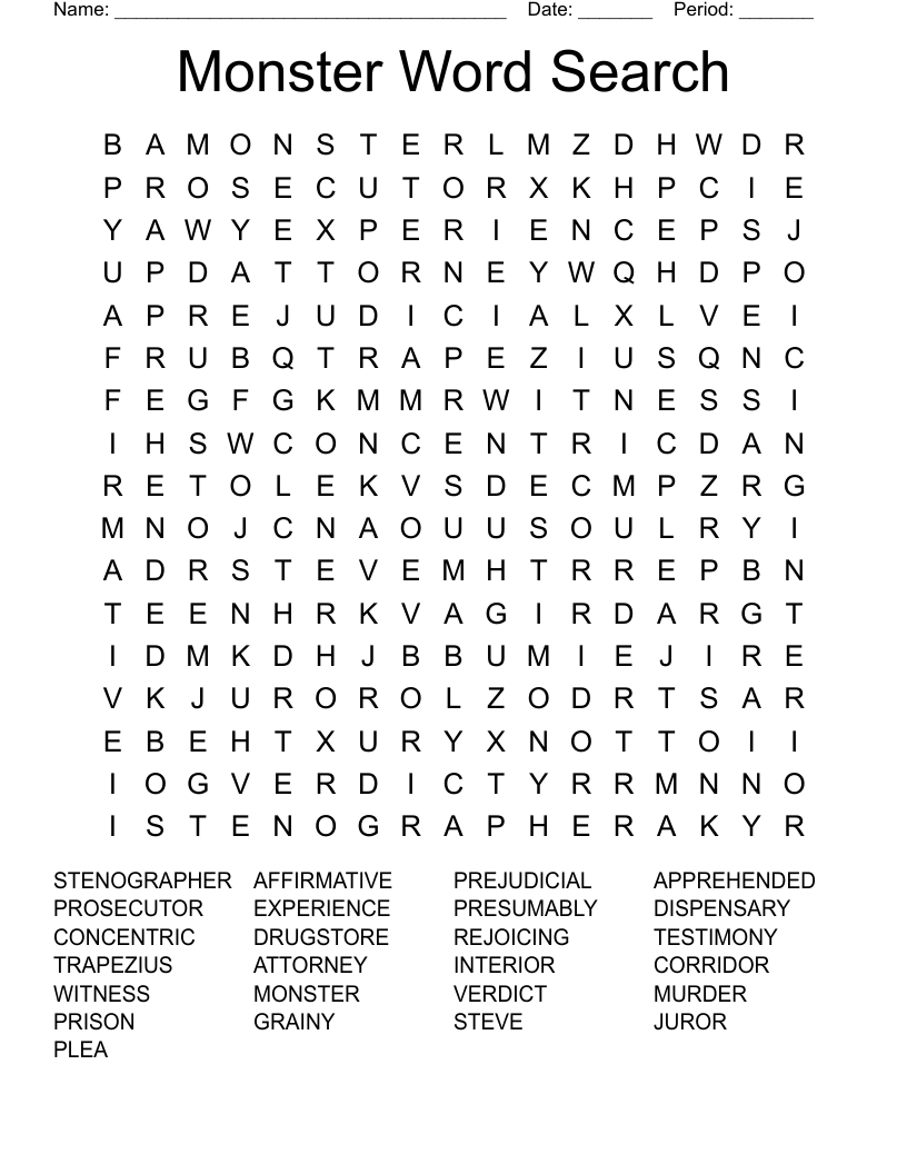Monster Word Search 