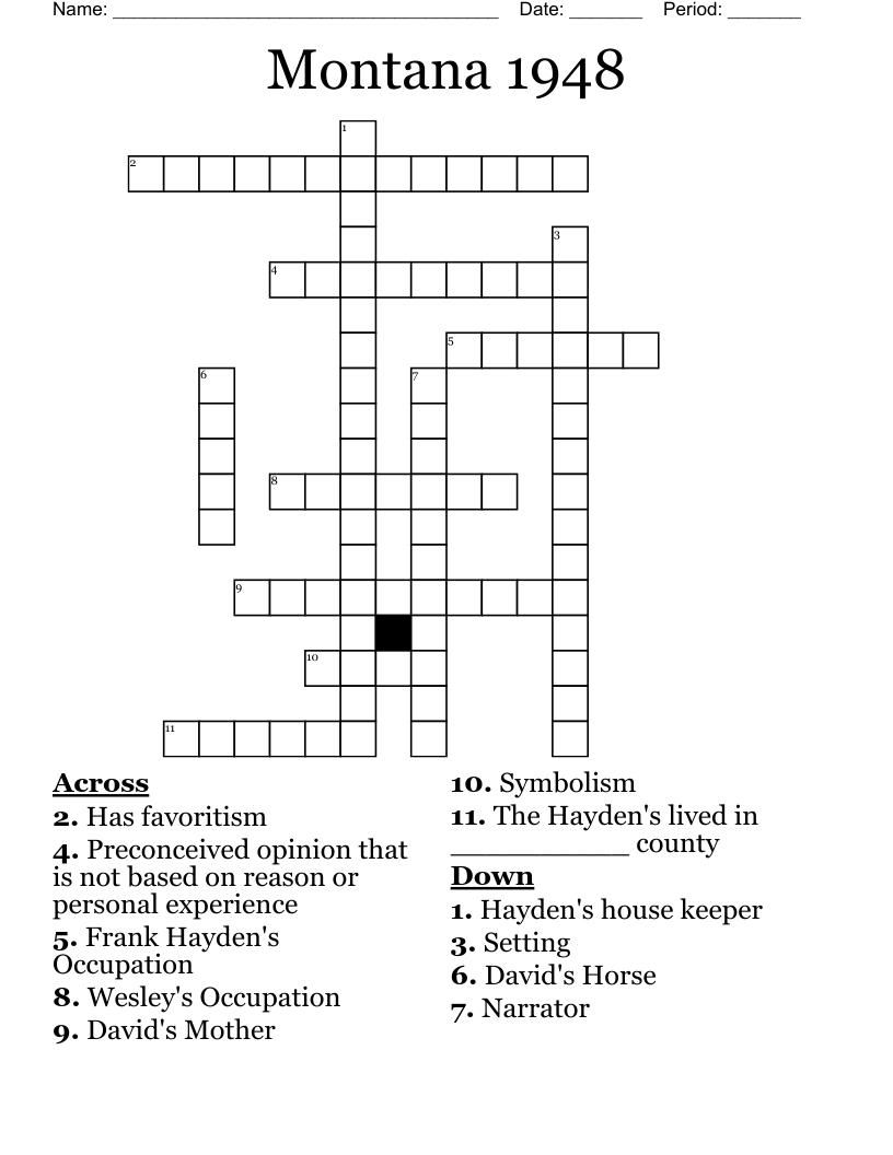 Montana 1948 Crossword