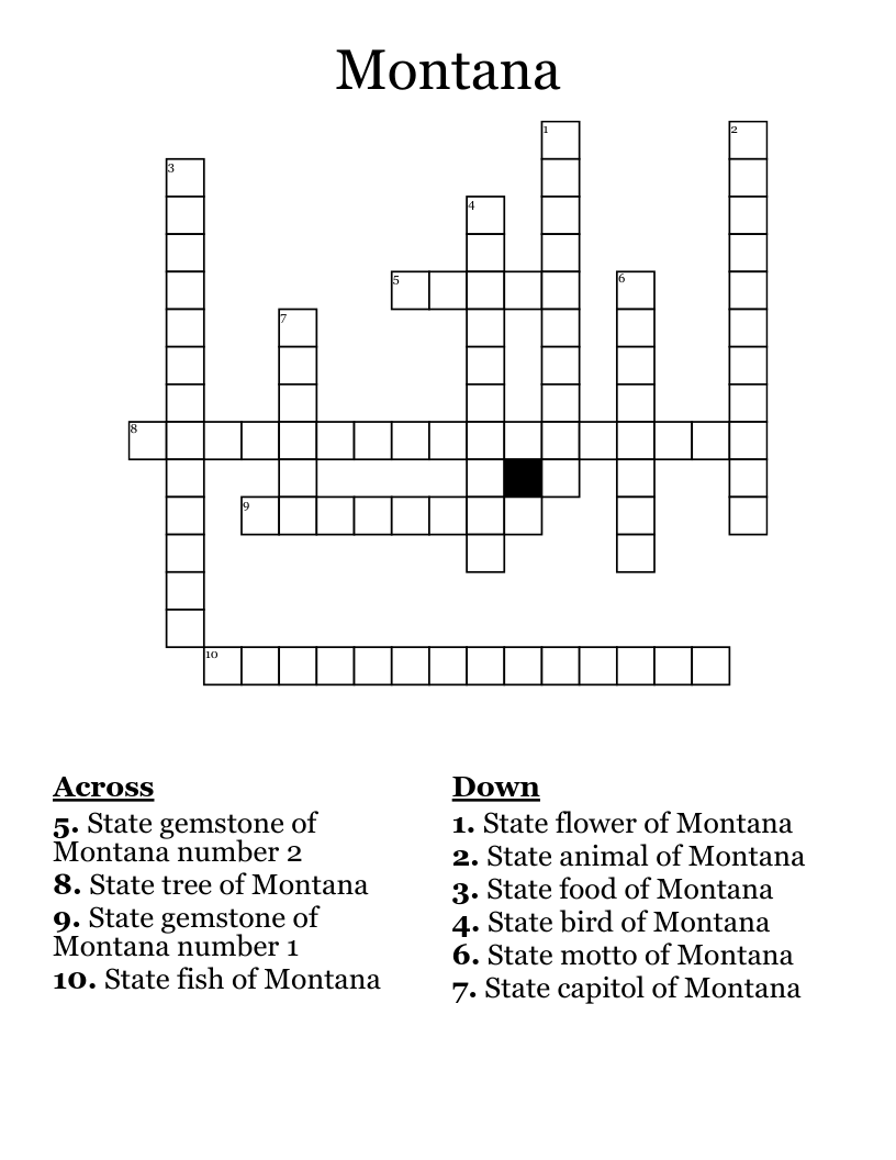 Montana  Crossword