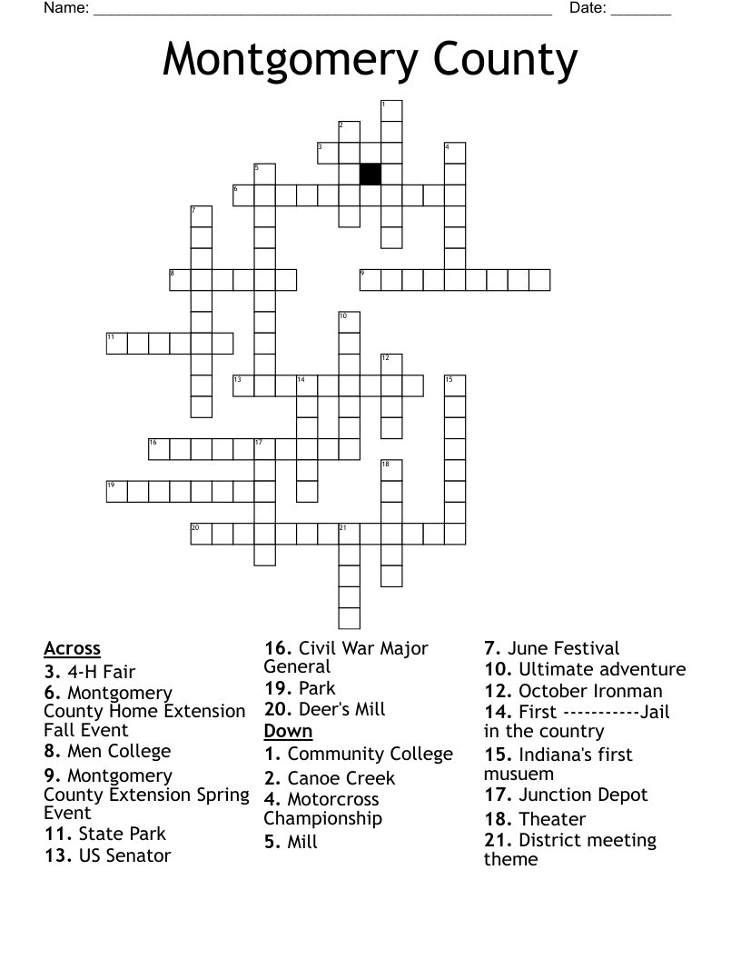Montgomery County Crossword