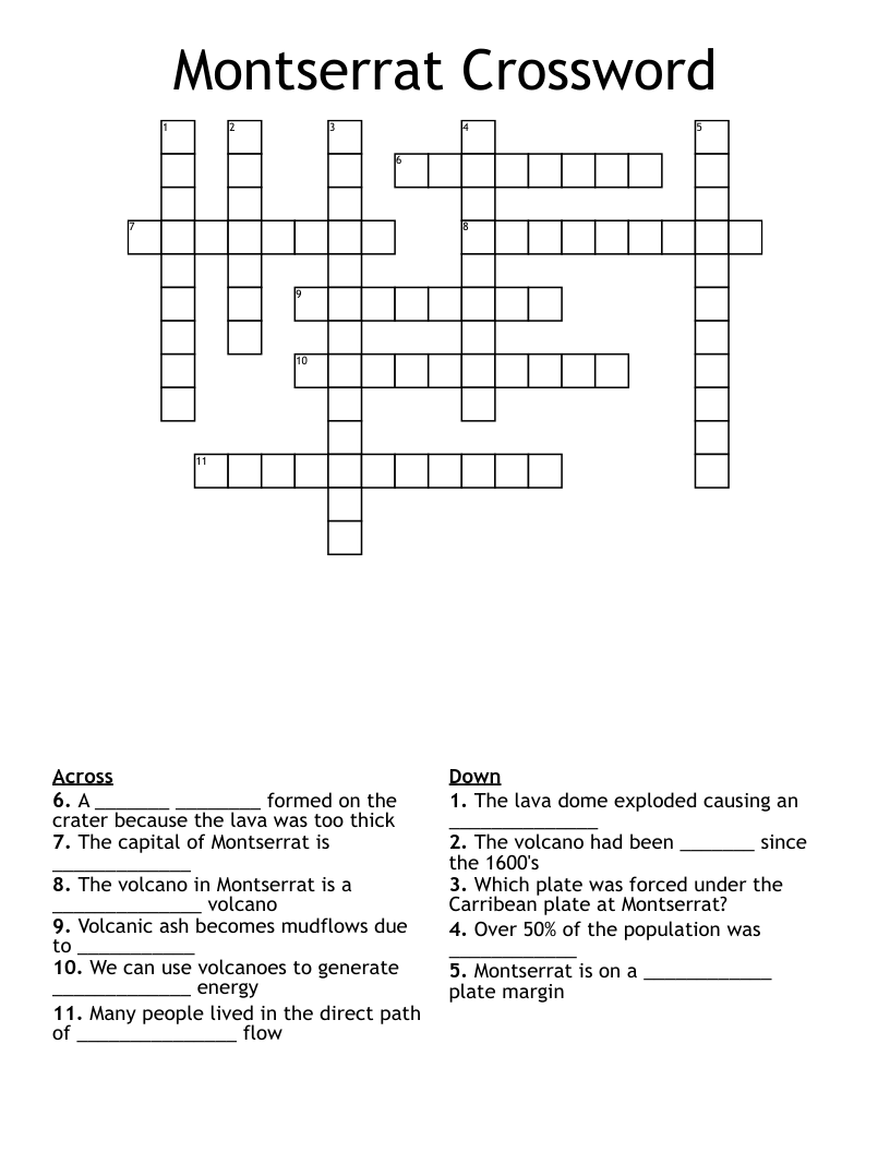 Montserrat Crossword