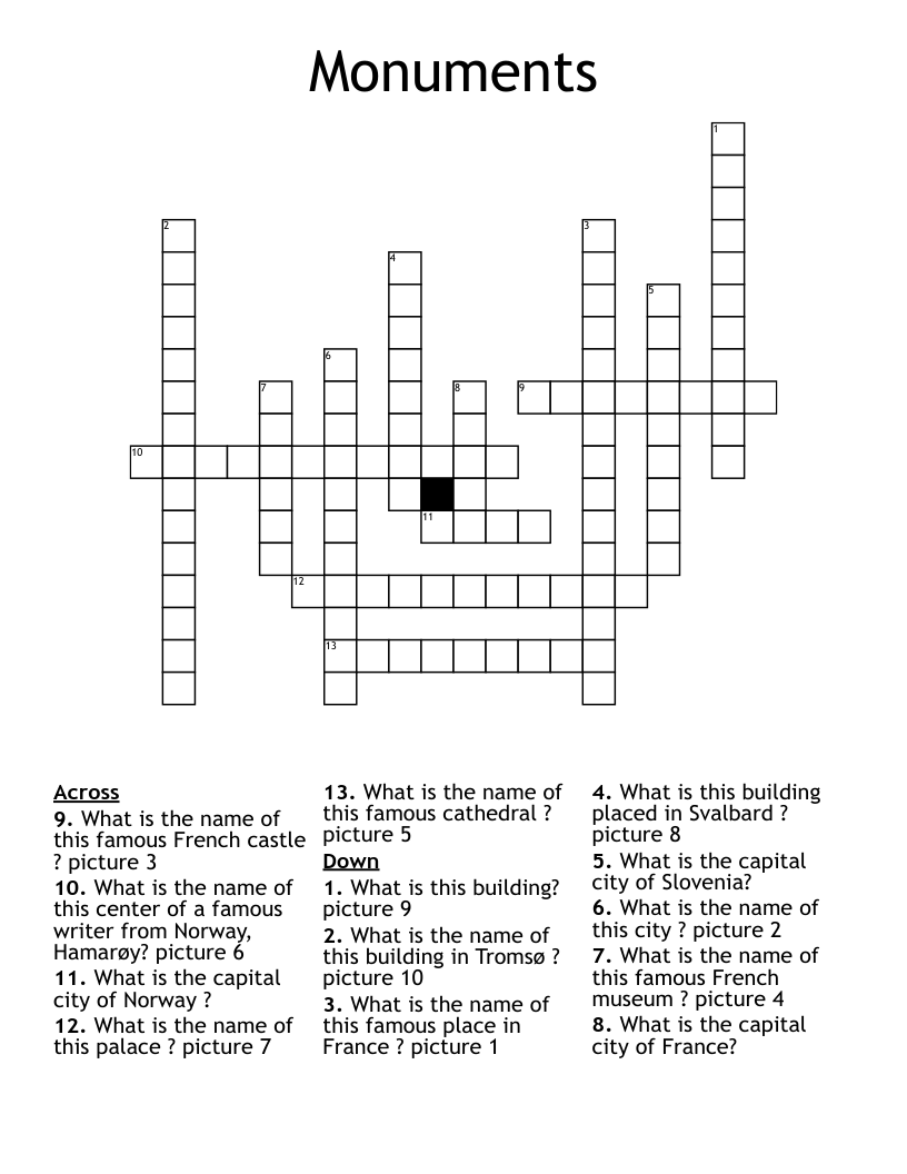 Monuments Crossword