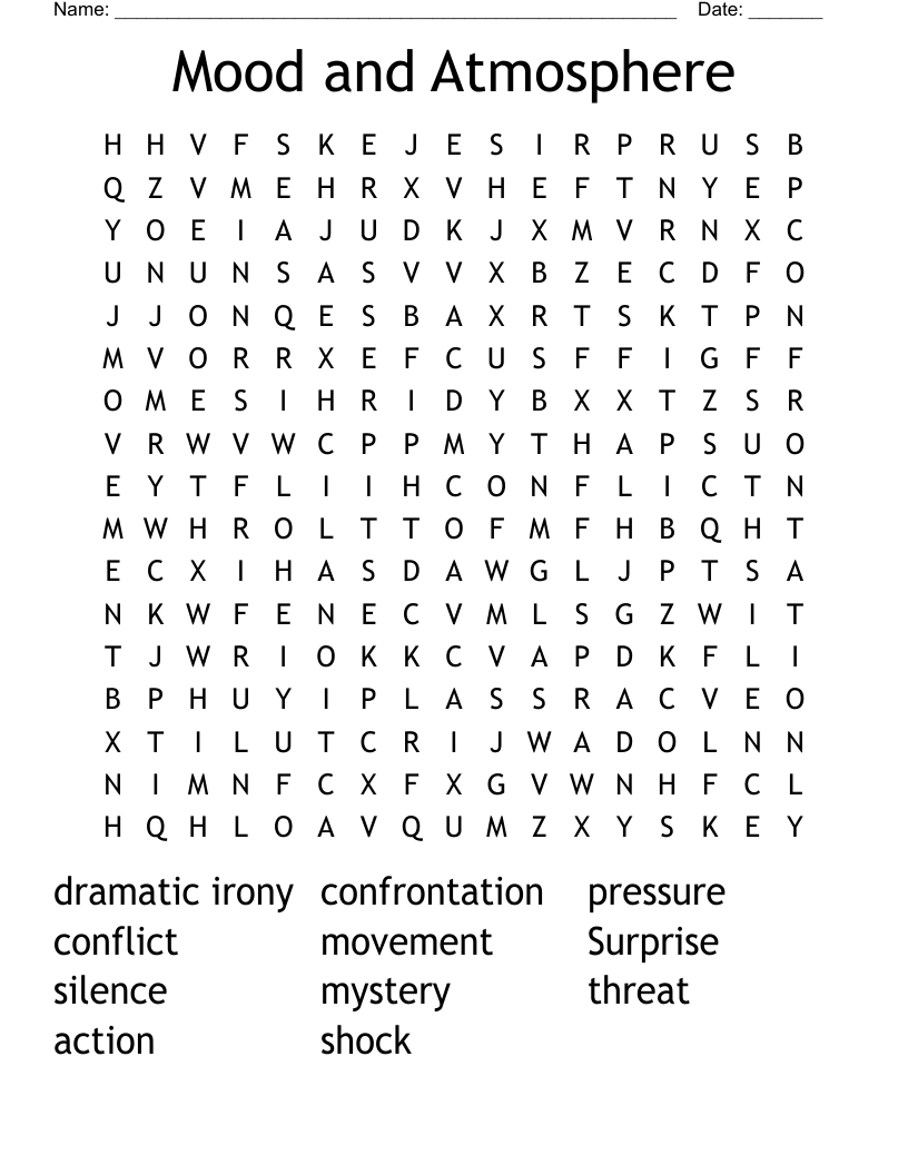 Mood and Atmosphere Word Search
