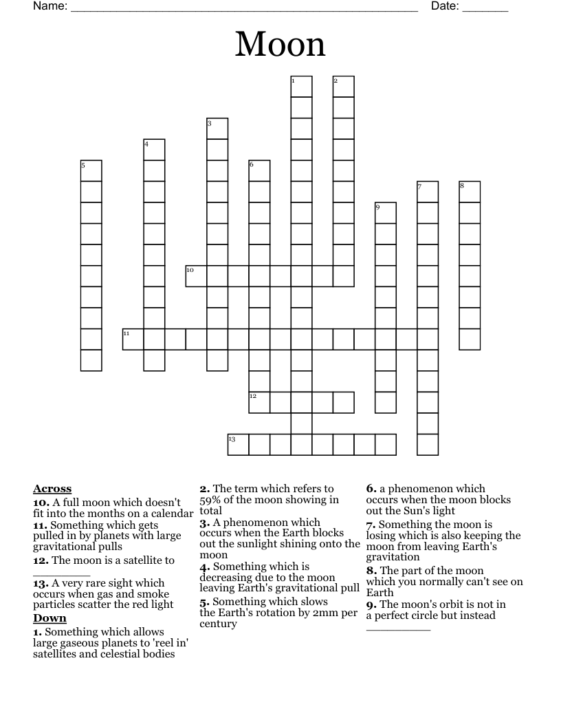 Moon Crossword