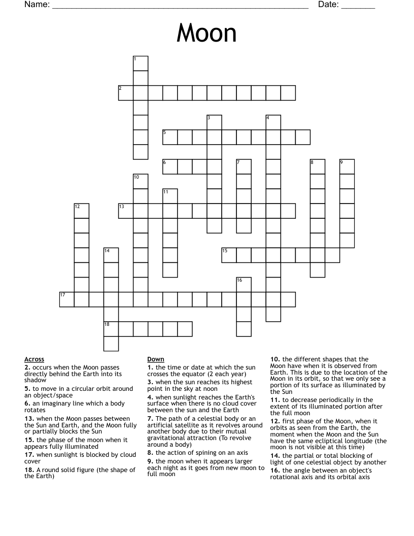 Moon Crossword