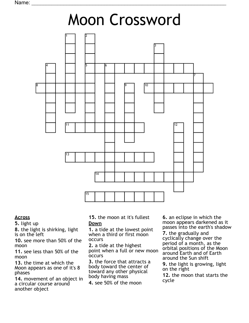 Moon Crossword