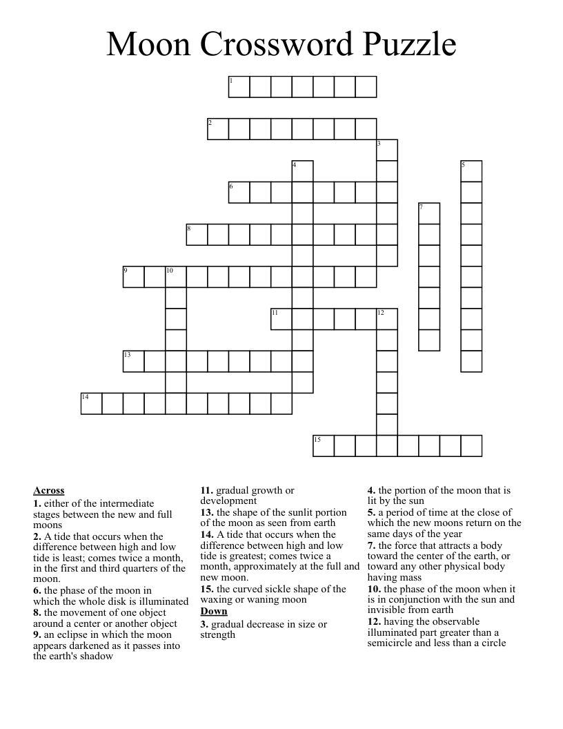 Moon Crossword Puzzle