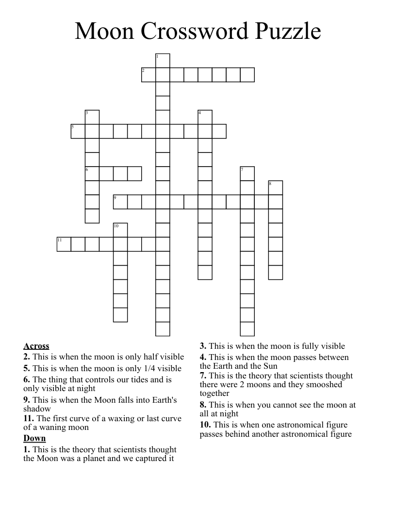 Moon Crossword Puzzle