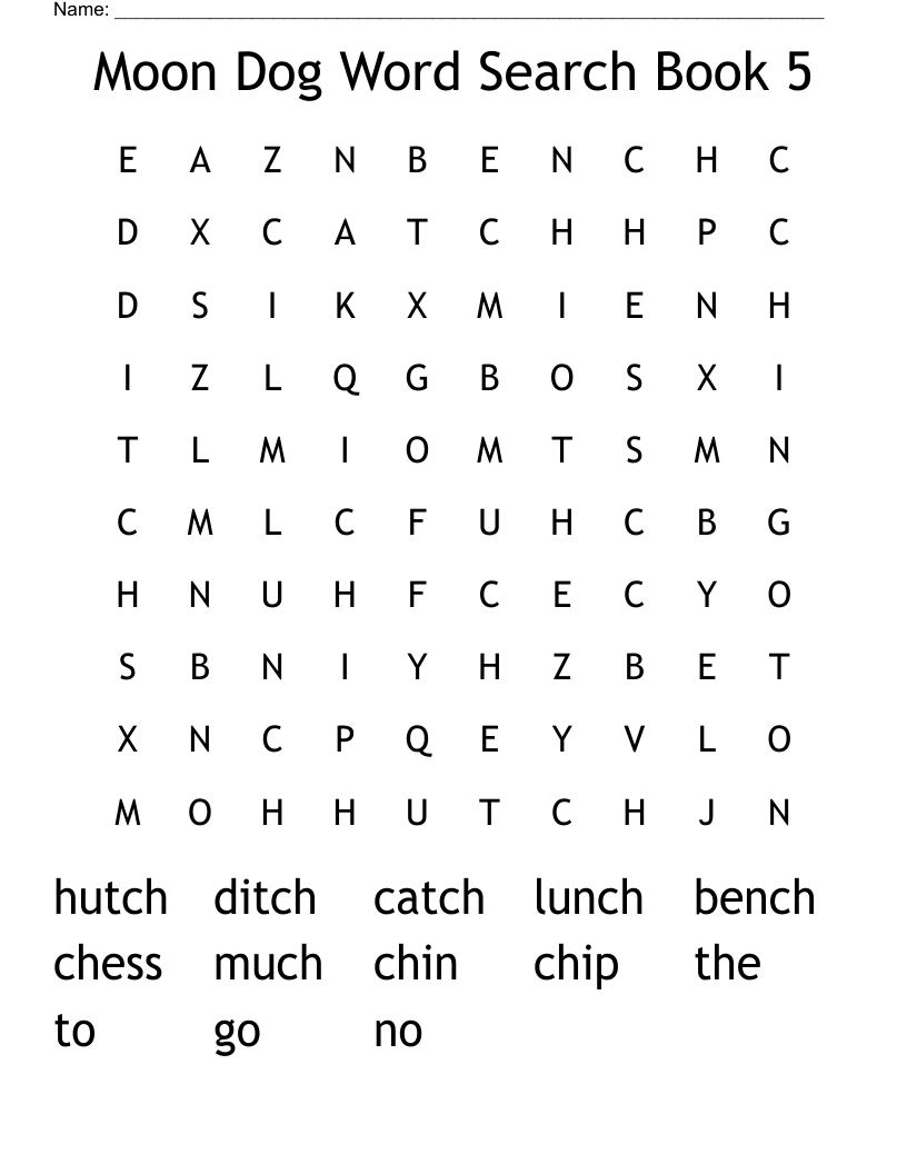 Moon Dog Word Search Book 5