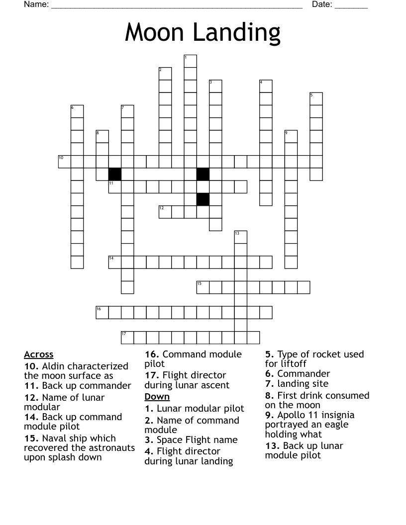 Moon Landing Crossword