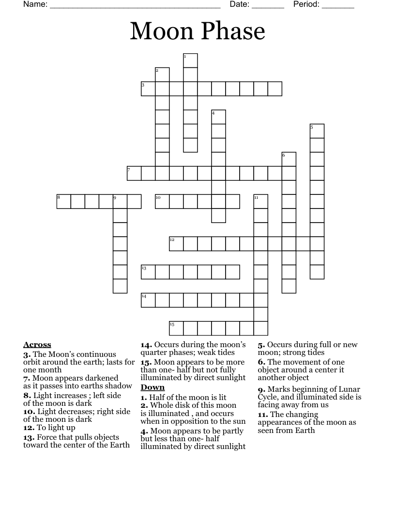 Moon Phase  Crossword