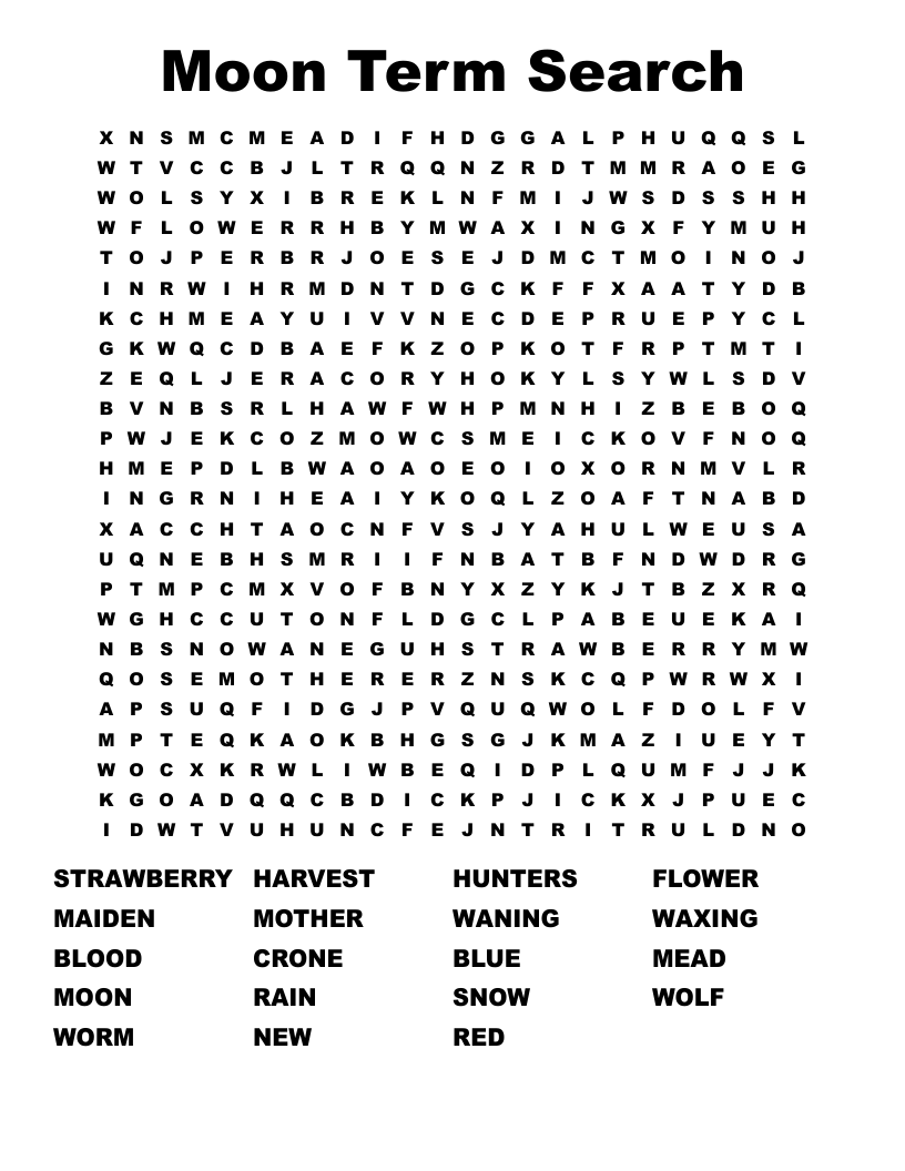 Moon Term Search Word Search