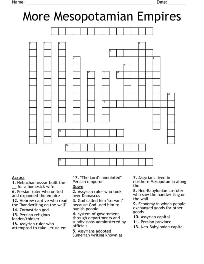 More Mesopotamian Empires  Crossword