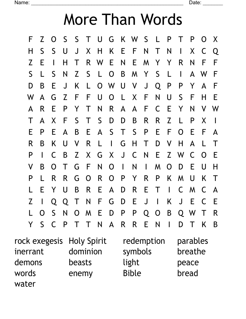 More Than Words Word Search