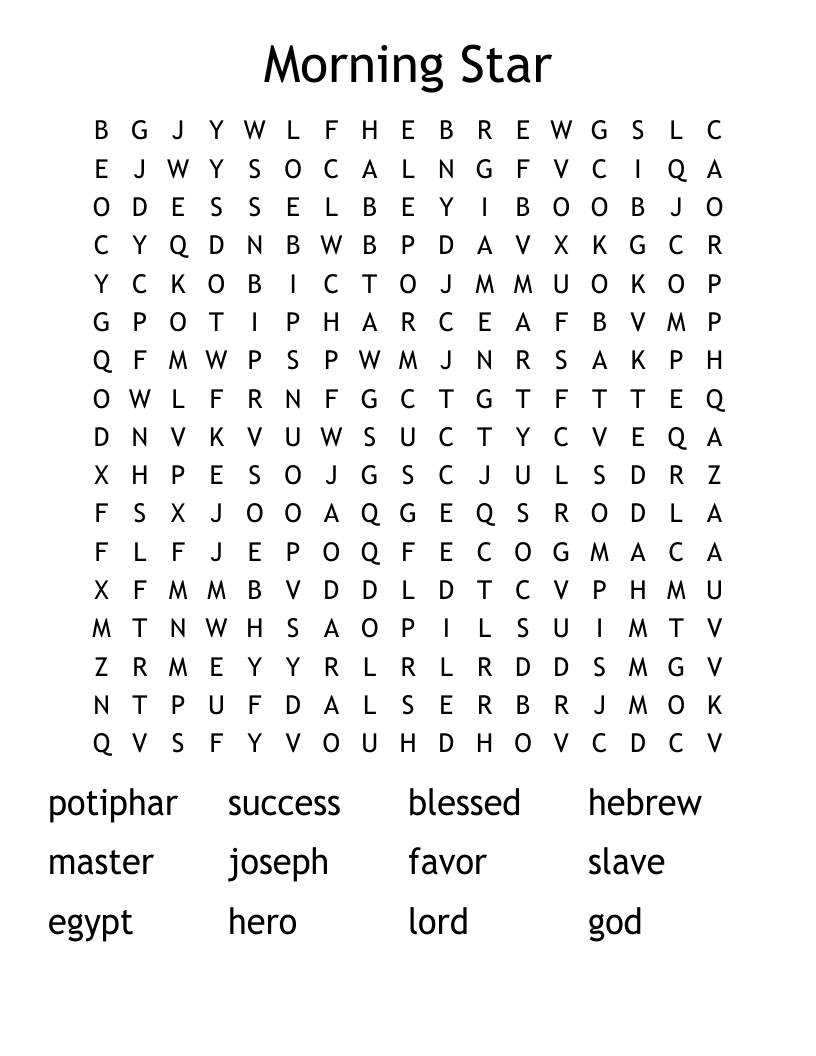 Morning Star Word Search