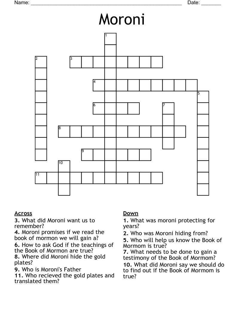 Moroni Crossword