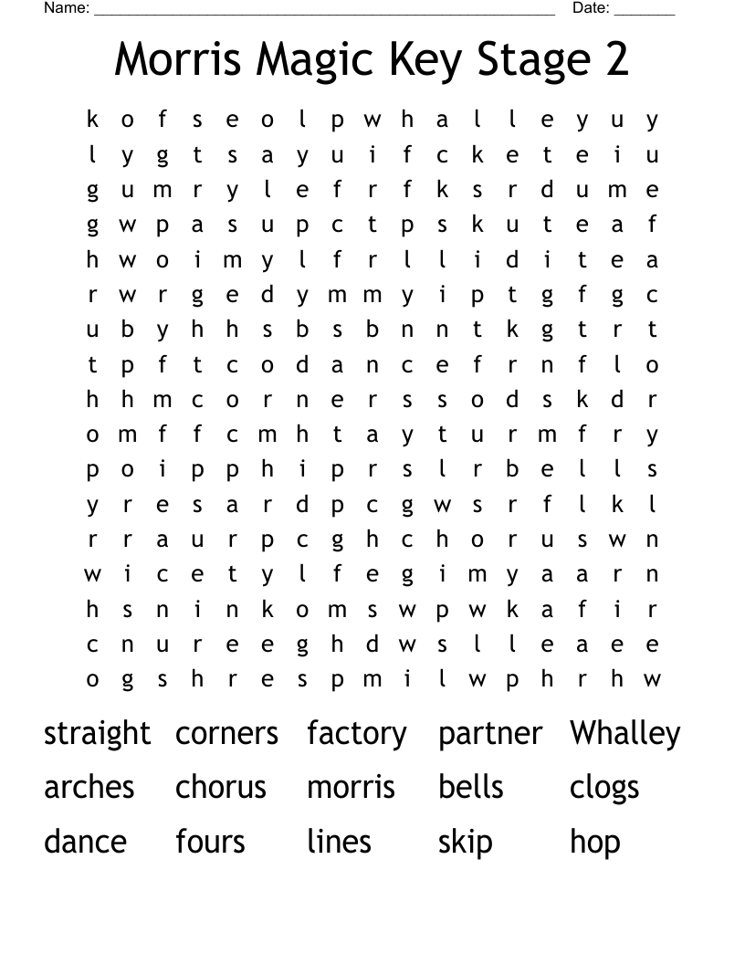 Morris Magic Key Stage 2 Word Search