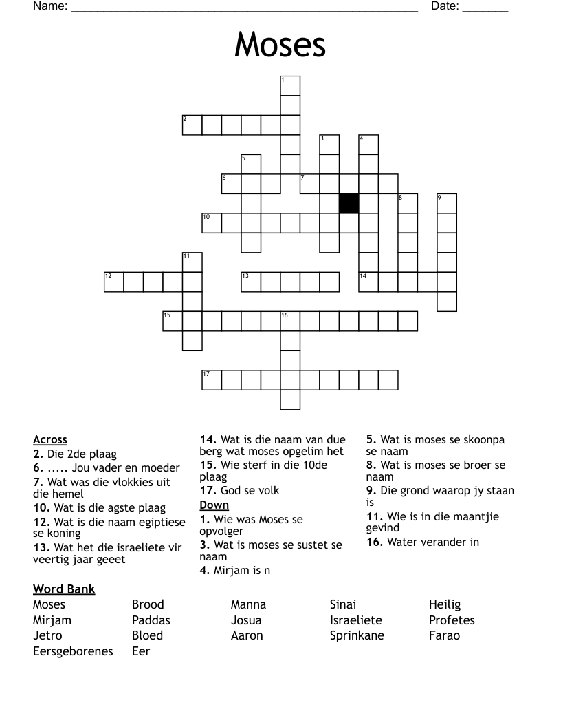 Moses Crossword