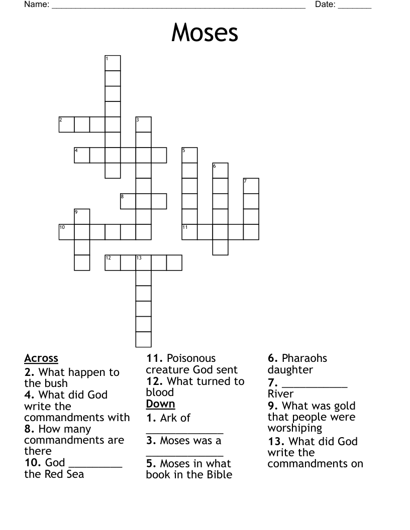 Moses Crossword