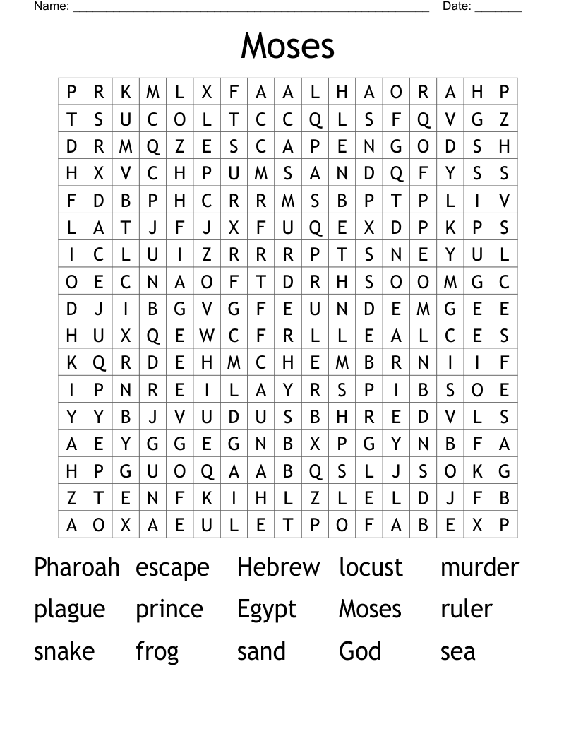 Moses Word Search