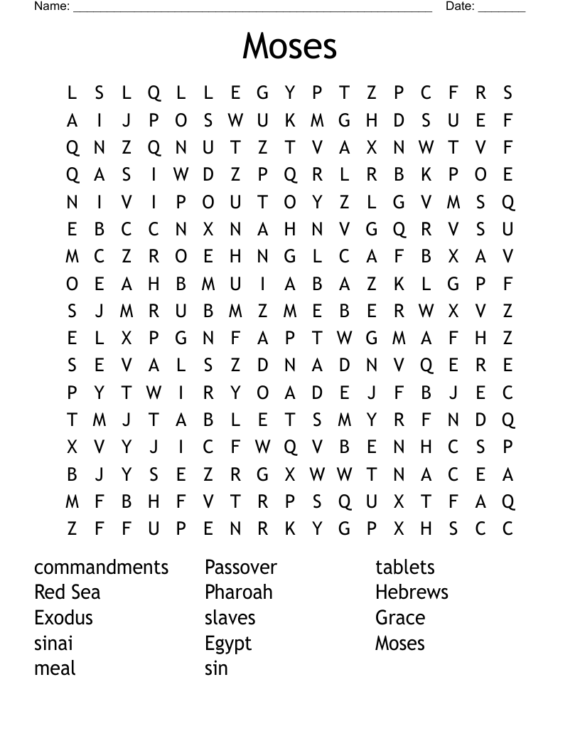 Moses Word Search