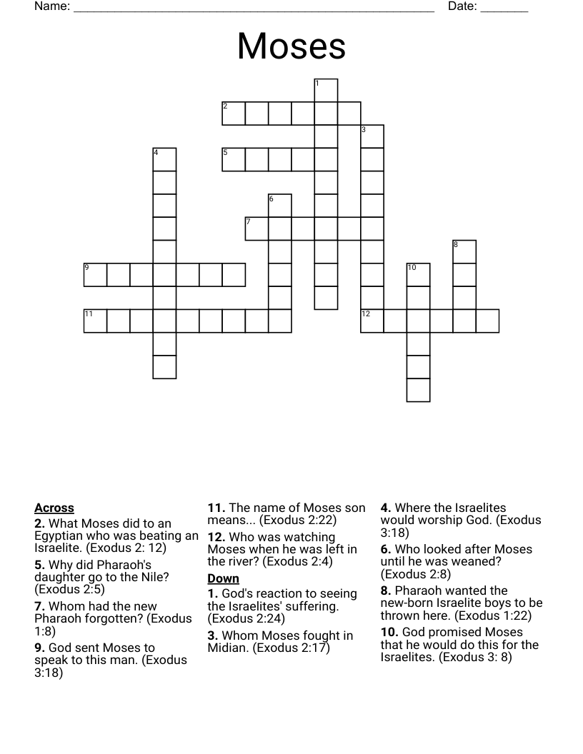Moses Crossword