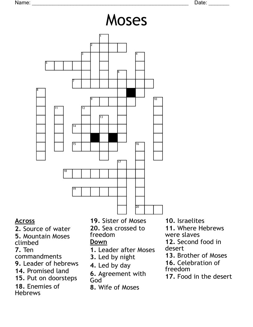 Moses Crossword