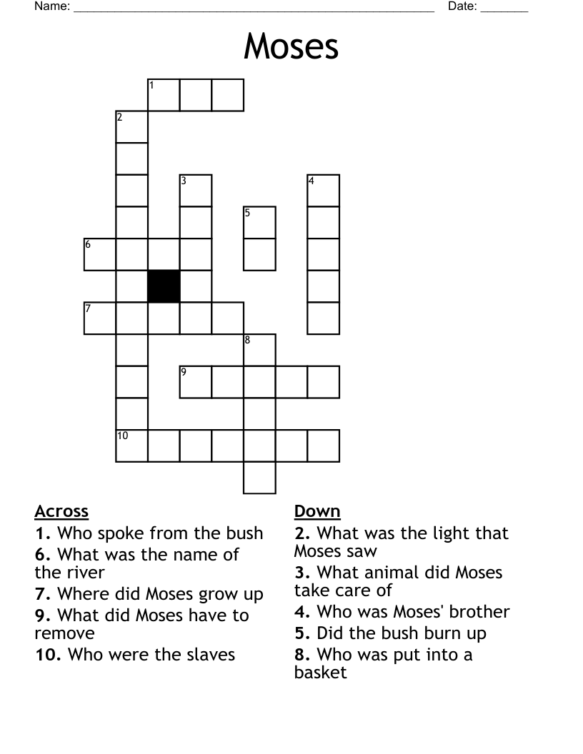 Moses Crossword