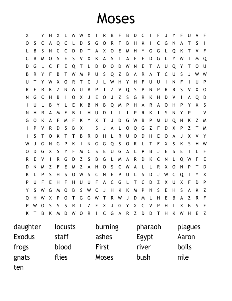 Moses Word Search
