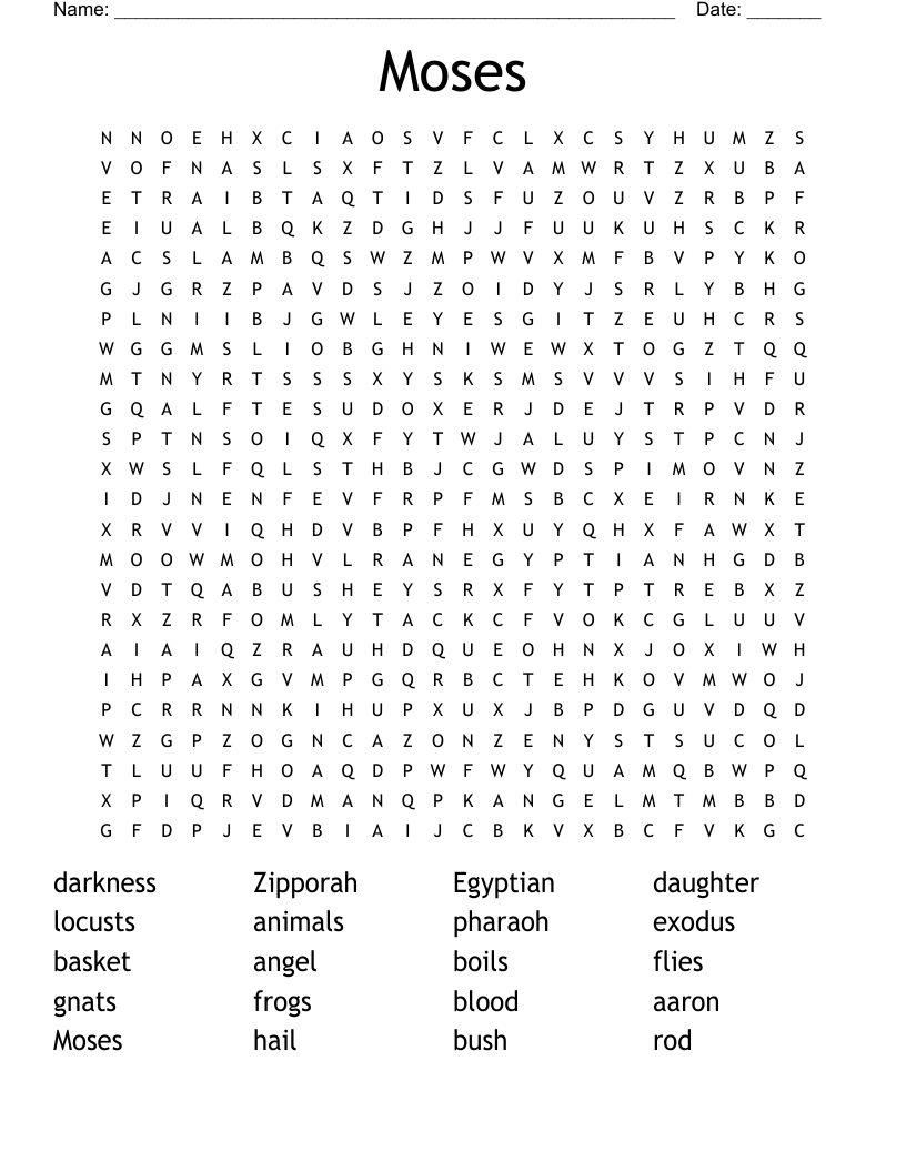 Moses Word Search