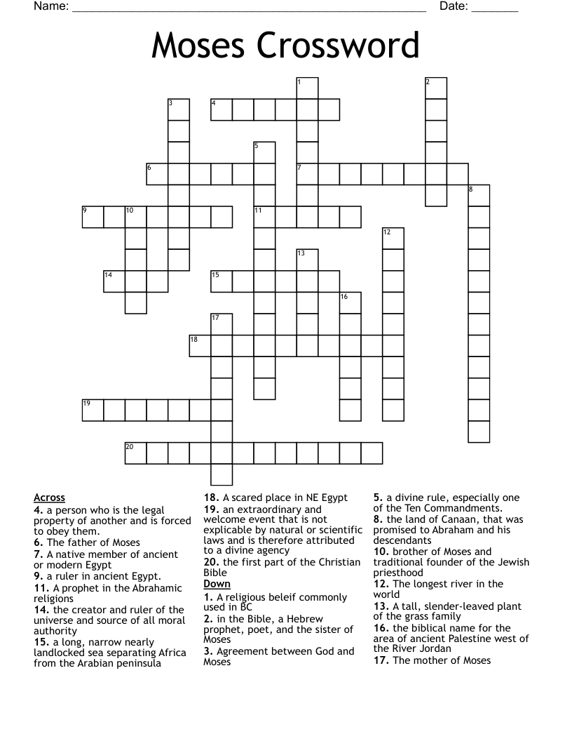Moses Crossword