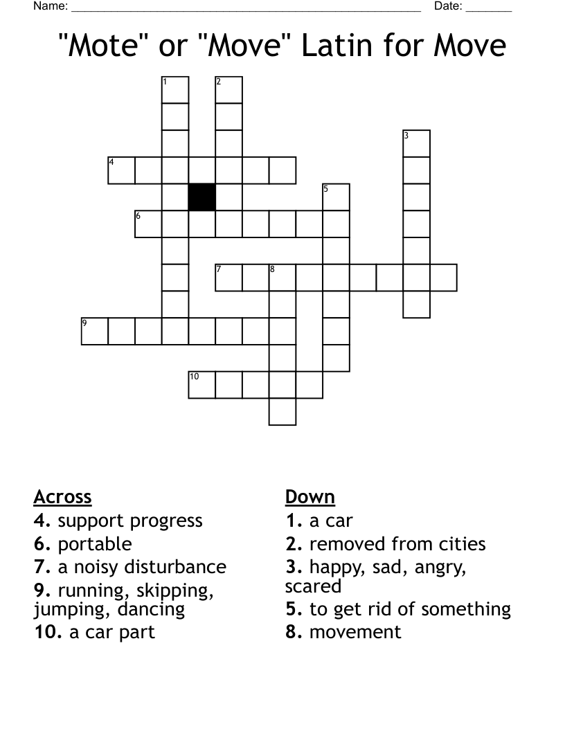 "Mote" or "Move" Latin for Move Crossword