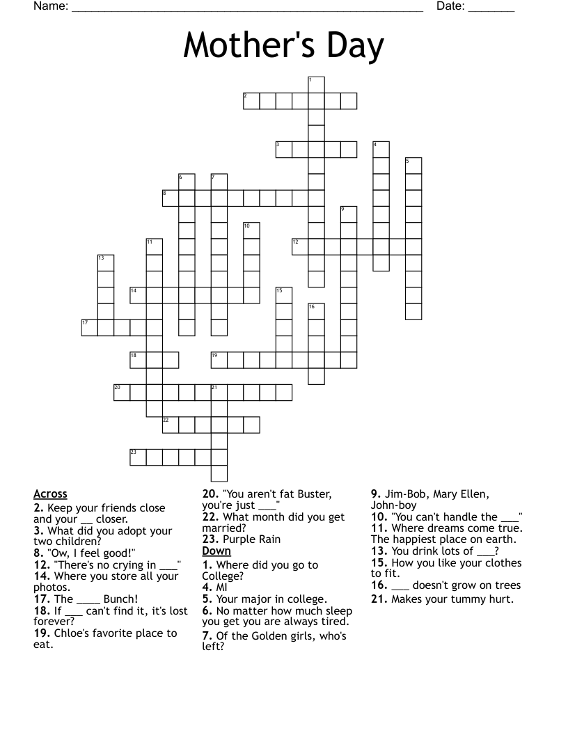 Mother's Day Crossword