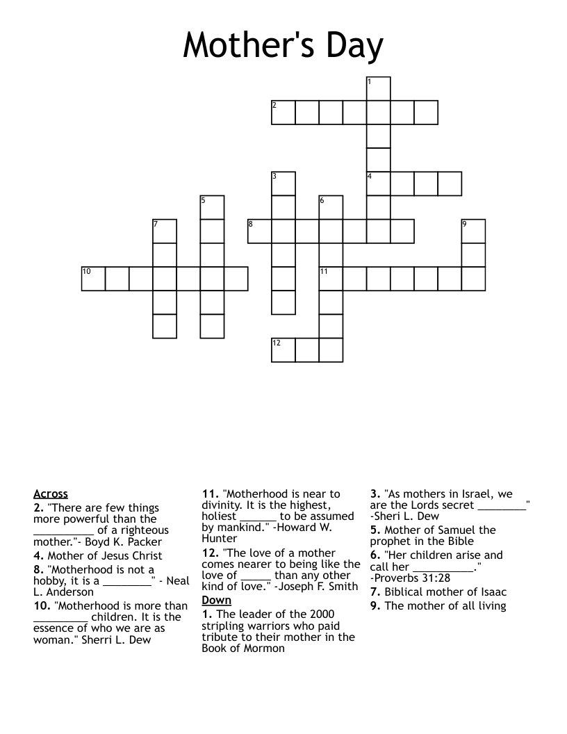 Mother's Day Crossword