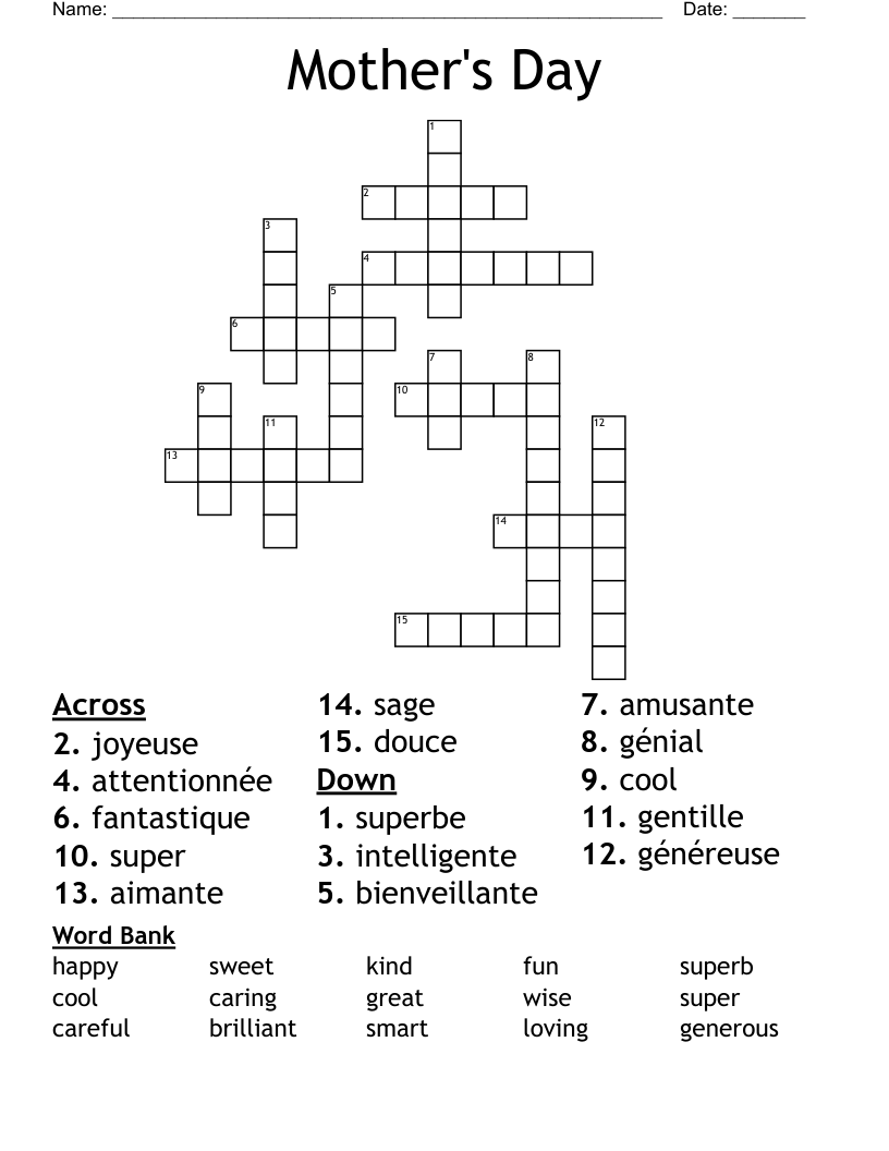 Mother's Day Crossword