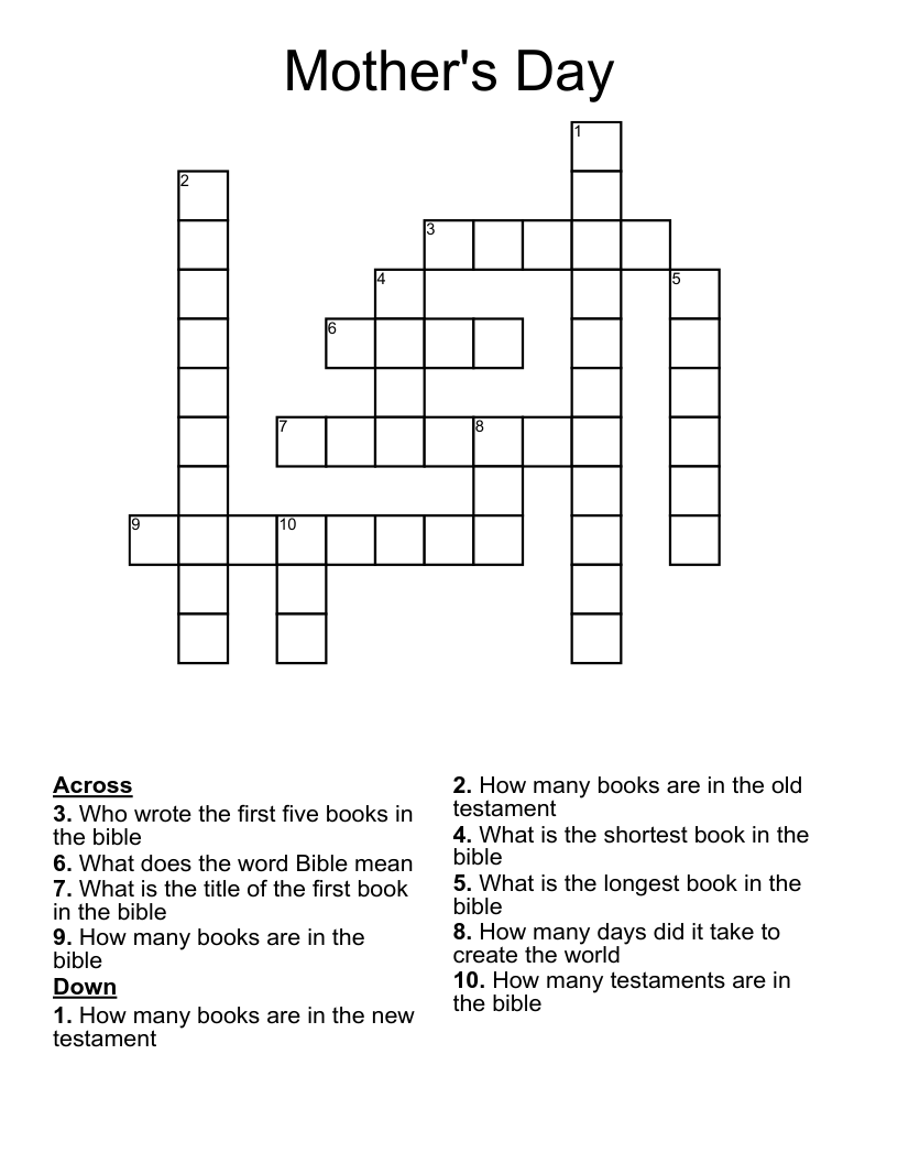 Mother's Day Crossword