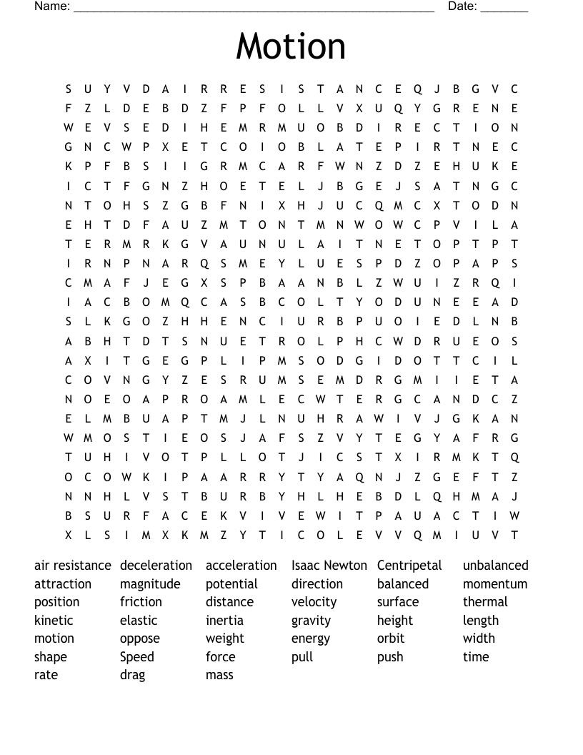 Motion Word Search