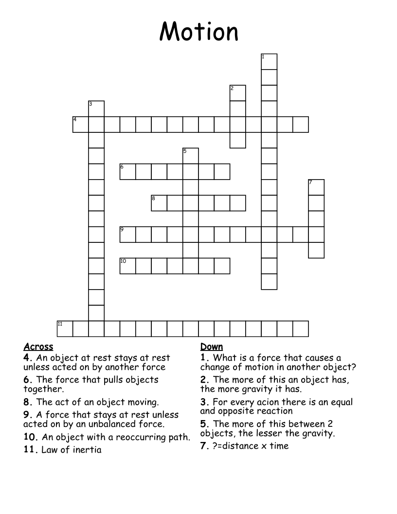 Motion Crossword
