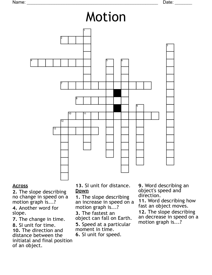 Motion Crossword