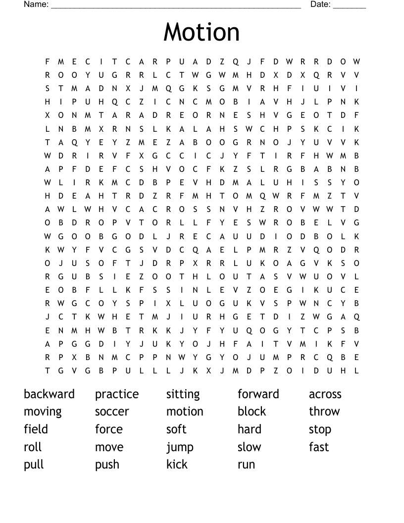 Motion Word Search