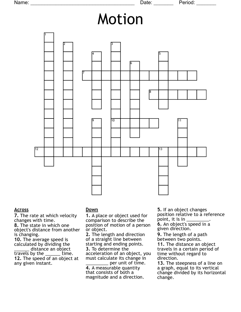 Motion Crossword