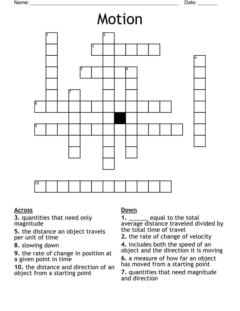 Motion Crossword