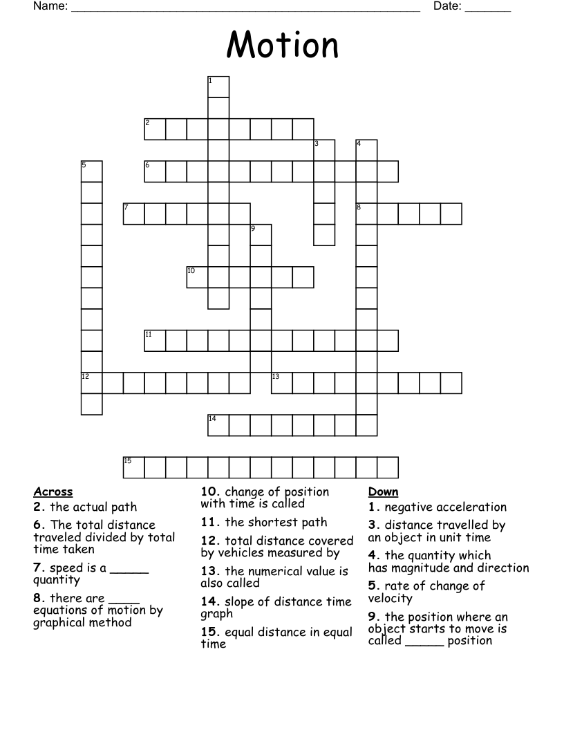 Motion Crossword