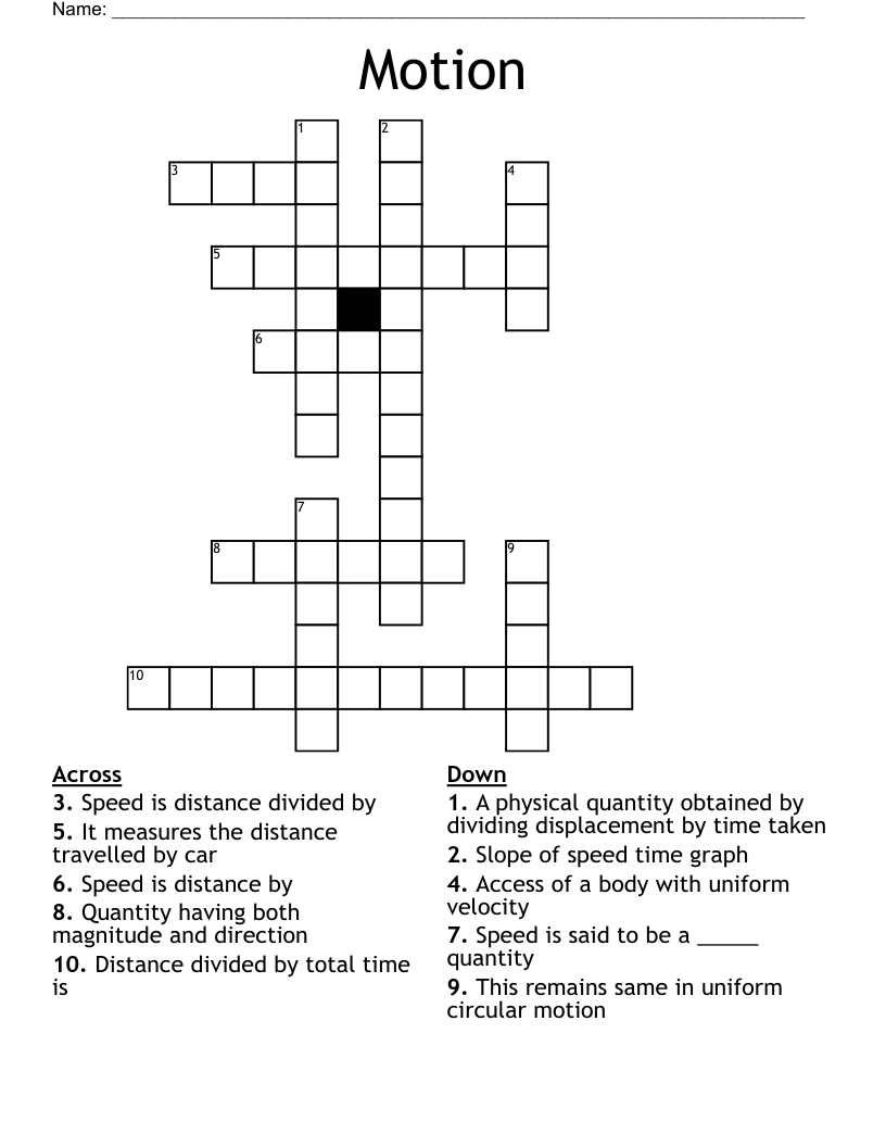 Motion Crossword